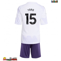 Camisa de Futebol Manchester United Leny Yoro #15 Equipamento Secundário Infantil 2025-26 Manga Curta (+ Calças curtas)